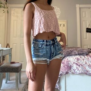 Pink crochet tank top - brand new